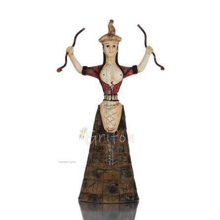 Snake Goddess, Goddess of Fertility 24cm Full Alabaster Statuette, Minoan Civilization, Ancient Greece Polyester 2 - grifon.se