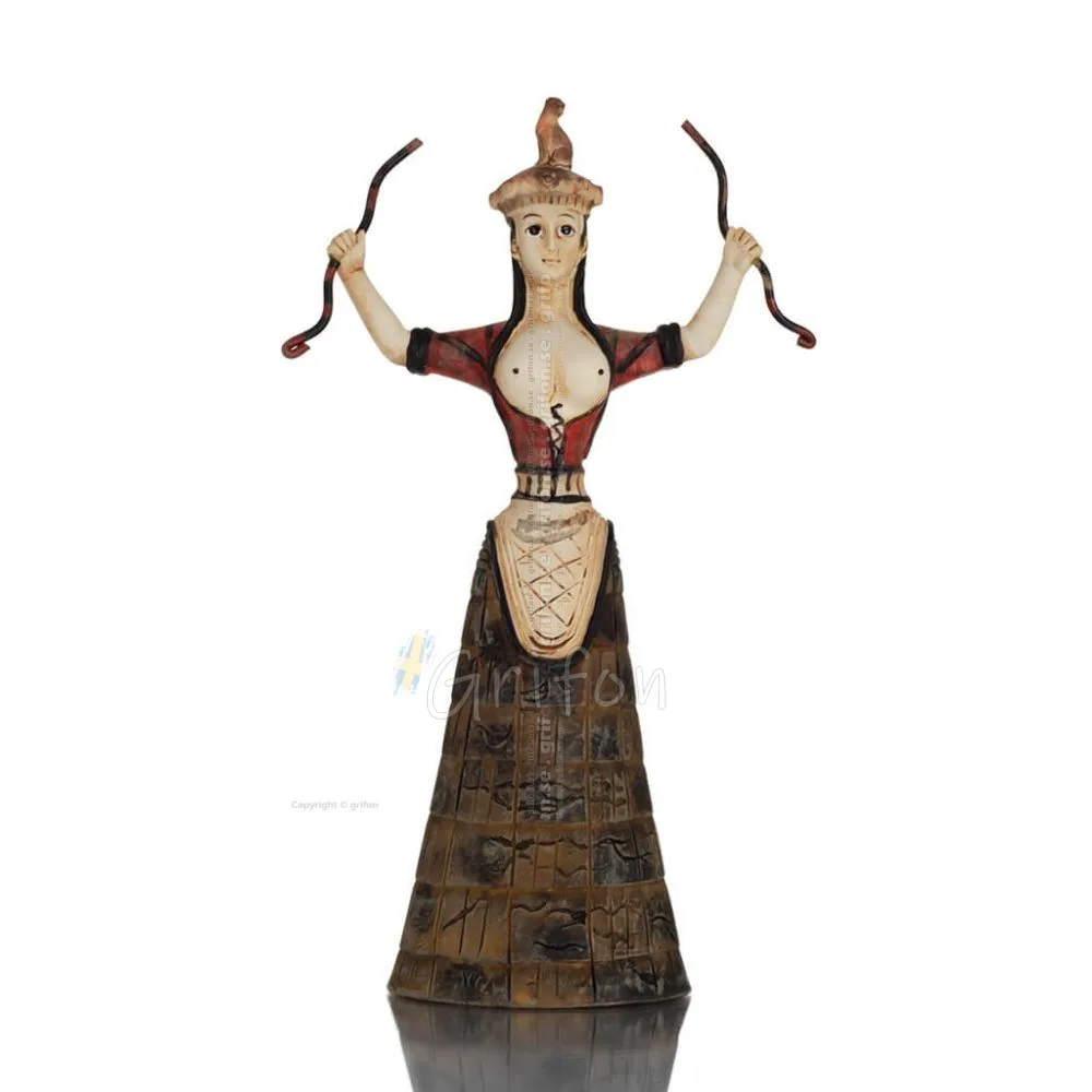 Snake Goddess, Goddess of Fertility 24cm Full Alabaster Statyette, minoisk civilisation, antikens Grekland Polyester 2 - grifon.