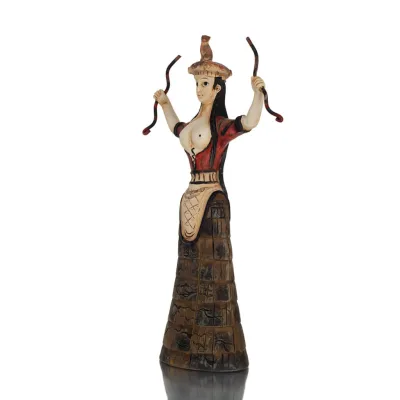 Snake Goddess, Goddess of Fertility 24cm Full Alabaster Statyette, minoisk civilisation, antikens Grekland Polyester 3 - grifon.