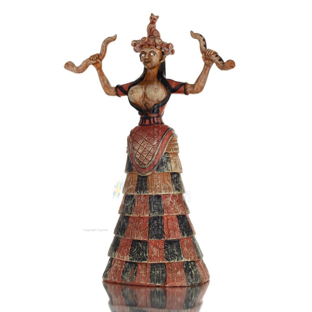 Snake Goddess, Goddess of Fertility 30cm Full Alabaster Statuette, Minoan Civilization, Ancient Greece Polyester 2 - grifon.se 