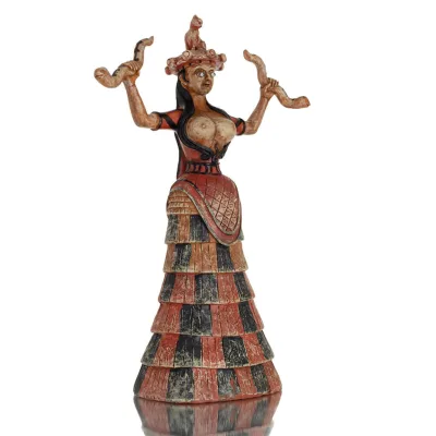 Snake Goddess, Goddess of Fertility 30cm Full Alabaster Statyette, Minoisk Civilisation, Antika Grekland Polyester 6 - grifon.se