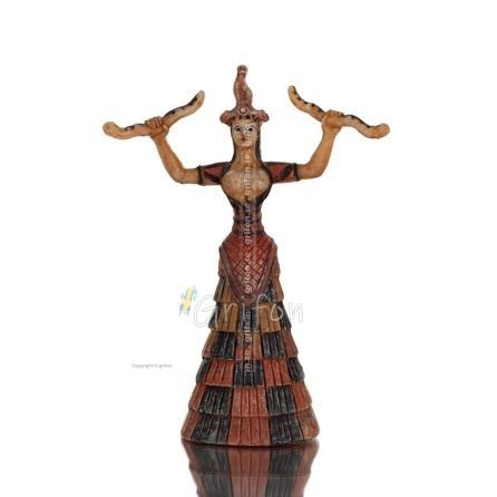 Snake Goddess, Goddess of Fertility 18cm Full Alabaster Statyette, Minoisk Civilisation, Antika Grekland Polyester 2 - grifon.se
