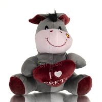 Donkey Sitting Plush Soft Cuddly Plush Toy Stuffed Animal for Kids 22cm I LOVE CRETE Soft and other toys 1 - grifon.se 
