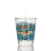 Transparent glass shot glass with Crete print, kitchen, raki, tsikoudia, shot glass Kitchen & glasses 1 - grifon.se 
