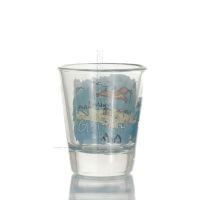 Transparent glass shot glass with Crete print, kitchen, raki, tsikoudia, shot glass Kitchen & glasses 2 - grifon.se 
