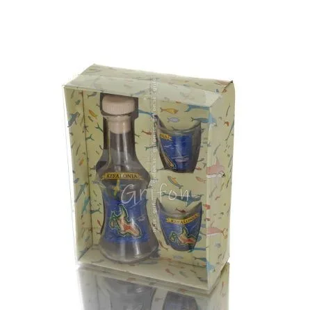 Karaff Set med 2 shots genomskinligt glas med tryck, kök, raki, tsikoudia Kök & glas 1 - grifon.se 