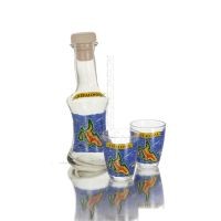 Carafe Set of 2 shots transparent glass with print, kitchen, raki, tsikoudia Kitchen & glasses 2 - grifon.se 
