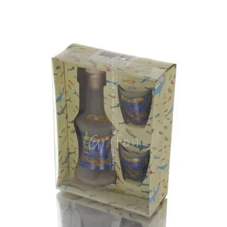 Carafe Set of 2 shots transparent glass with print, kitchen, raki, tsikoudia Kitchen & glasses 1 - grifon.se 