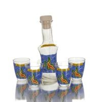 Carafe Set of 4 shots transparent glass with print, kitchen, raki, tsikoudia Kitchen & glasses 2 - grifon.se 