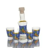 Karaff Set med 4 shots genomskinligt glas med tryck, kök, raki, tsikoudia Kök & glas 2 - grifon.se 