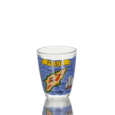 Shotglasögon Set med 6 st genomskinligt glas med tryck, kök, raki, tsikoudia, snapsglas Kök & glas 3 - grifon.se 