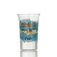 Transparent glas snapsglas med Kreta tryck 7cm, kök, raki, tsikoudia, snapsglas Kök & glas 1 - grifon.se 
