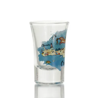 Transparent glas snapsglas med Kreta tryck 7cm, kök, raki, tsikoudia, snapsglas Kök & glas 2 - grifon.se 