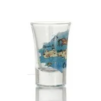 Transparent glas snapsglas med Kreta tryck 7cm, kök, raki, tsikoudia, snapsglas Kök & glas 2 - grifon.se 