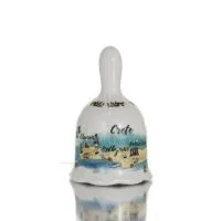 Καμπανάκι με Crete στάμπα 8,5εκ New Bone China σαν πορσελάνη, διακοσμητικό Κουζίνας κ υαλικά 1 - grifon.se 