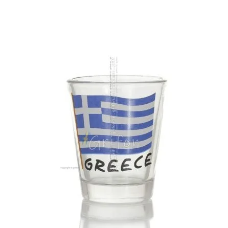 Klart glas 6 cm snapsglas med flaggtryck, kök, raki, tsikoudia, snapsglas Kök & glas 1 - grifon.se 