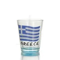 Σφηνάκι διαφανές γυάλινο μπλε 6εκ με στάμπα Σημαία, κουζίνας, ρακί, τσικουδιά, σφηνοπότηρο Κουζίνας κ υαλικά 1 - grifon.se 