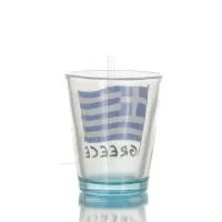 Σφηνάκι διαφανές γυάλινο μπλε 6εκ με στάμπα Σημαία, κουζίνας, ρακί, τσικουδιά, σφηνοπότηρο Κουζίνας κ υαλικά 2 - grifon.se 