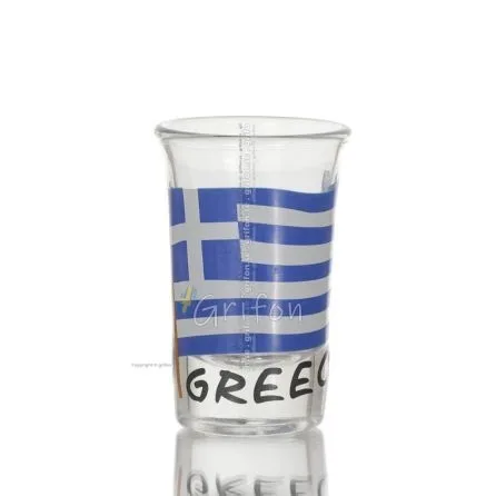 Σφηνάκι διαφανές γυάλινο 7εκ με στάμπα Σημαία, κουζίνας, ρακί, τσικουδιά, σφηνοπότηρο Κουζίνας κ υαλικά 1 - grifon.se 