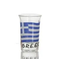 7 cm genomskinligt glas snapsglas med flaggtryck, kök, raki, tsikoudia, snapsglas Kök & glas 1 - grifon.se 