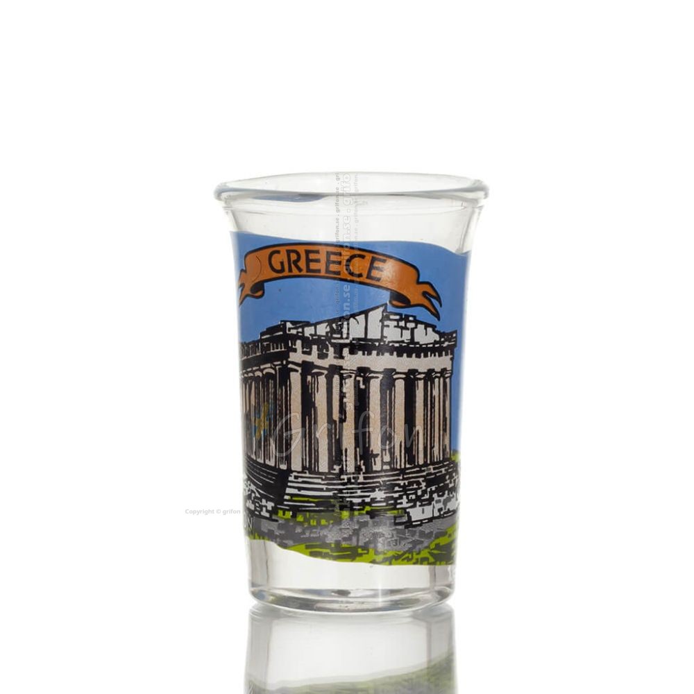 Transparent glas snapsglas 7cm med Parthenon tryck, kÃ¶k, raki, tsikoudia, snapsglas KÃ¶k & glas 1 - grifon.se 