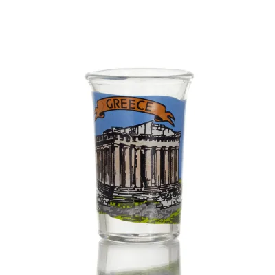Transparent glas snapsglas 7cm med Parthenon tryck, kök, raki, tsikoudia, snapsglas Kök & glas 1 - grifon.se 