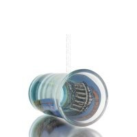 Clear glass blue 7cm shot glass with Parthenon print, kitchen, raki, tsikoudia, shot glass Kitchen & glasses 3 - grifon.se 
