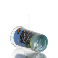 Clear glass blue 7cm shot glass with Parthenon print, kitchen, raki, tsikoudia, shot glass Kitchen & glasses 4 - grifon.se 