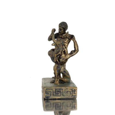 Theseus & Minotaur: The Last Battle of One, Minoan Civilization 11.5cm Full Alabaster Statuette, Ancient Greece Polyester 2 - gr