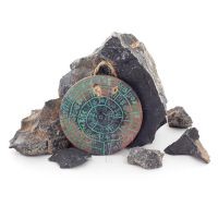 Phaistos Disc: The Unsolved Mystery, Hängande liten 9 cm alabaster, minoisk kultur, väggmonterad, antikens Grekland Polyester 1 