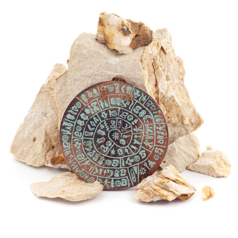 Phaistos Disc: The Unsolved Mystery, Hanging Medium 11cm Alabaster, Minoan Culture, Wall Mounted, Antikens Grekland Polyester 1 