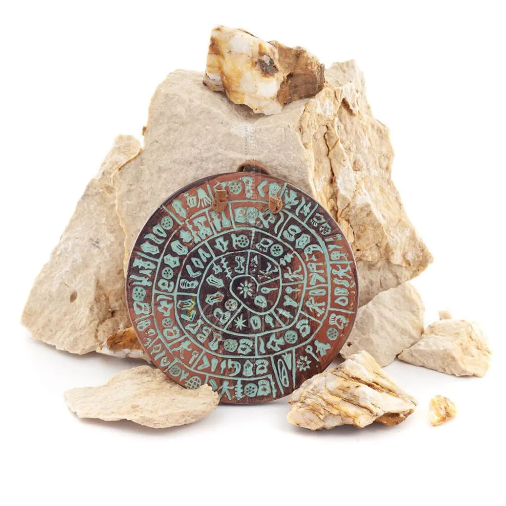Phaistos Disc: The Unsolved Mystery, Hanging Medium 11cm Alabaster, Minoan Culture, Wall Mounted, Antikens Grekland Polyester 1 