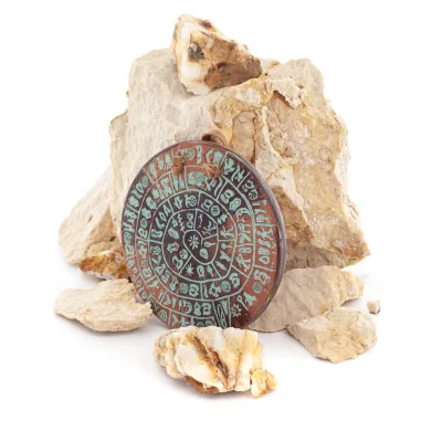 Phaistos Disc: The Unsolved Mystery, Hanging Medium 11cm Alabaster, Minoan Culture, Wall Mounted, Ancient Greece Polyester 2 - g
