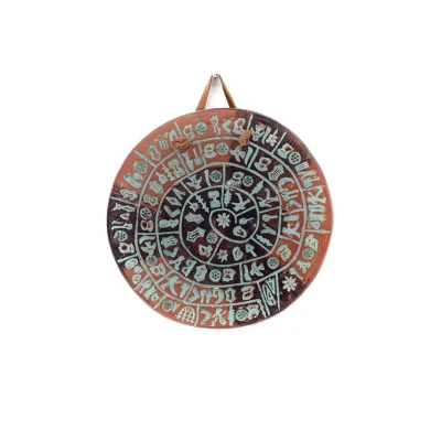 Phaistos Disc: The Unsolved Mystery, Hanging Large 13cm Alabaster, Minoan Culture, Wall Mounted, Antikens Grekland Polyester 2 -
