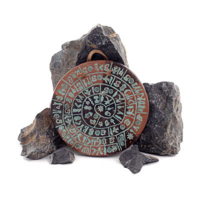 Phaistos Disc: The Unsolved Mystery, Hanging Large 13cm Alabaster, Minoan Culture, Wall Mounted, Ancient Greece Polyester 3 - gr