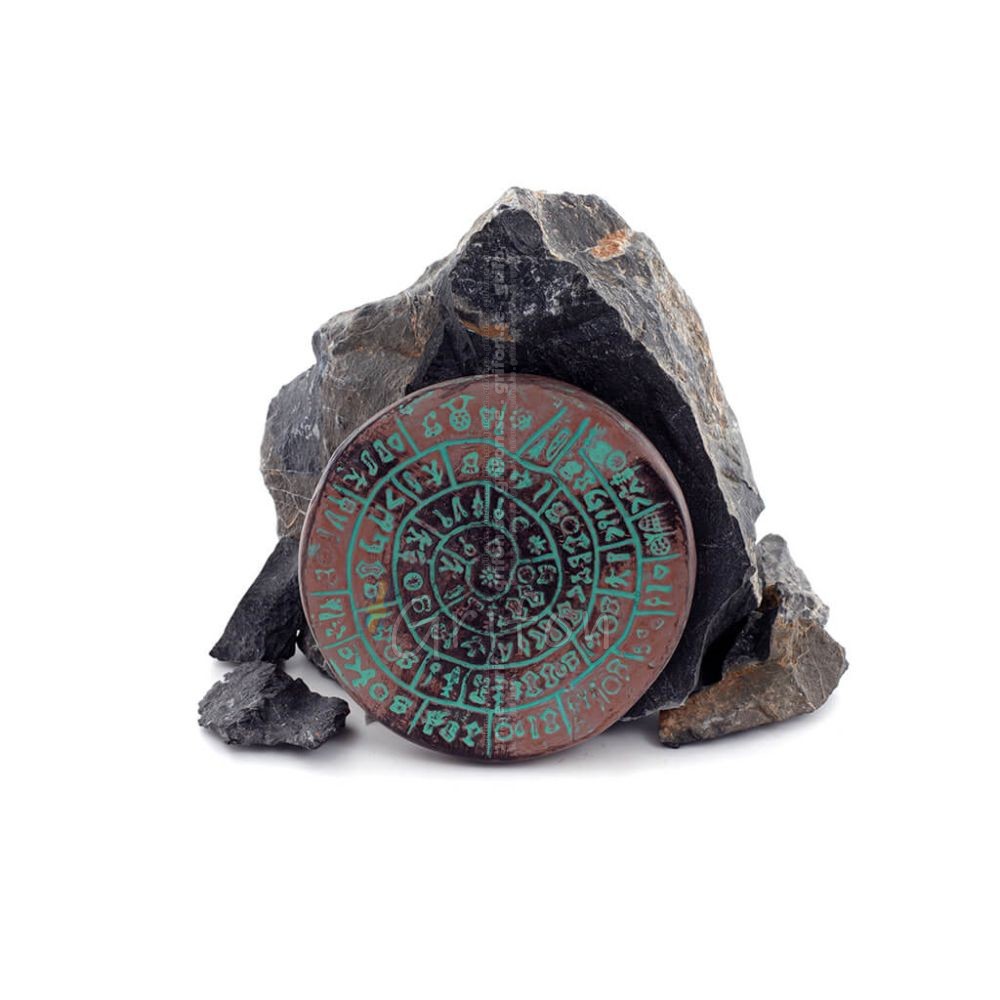 Phaistos Disc: The Unsolved Mystery, Small 9cm Alabaster, Minoan Civilization, Ancient Greece Polyester 1 - grifon.se 