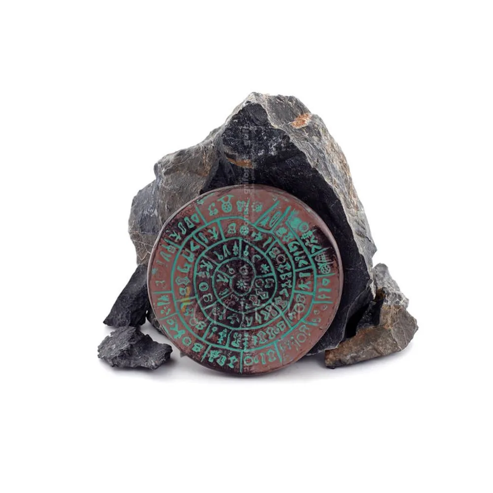 Phaistos Disc: The Unsolved Mystery, Small 9cm Alabaster, Minoan Civilization, Antikens Grekland Polyester 1 - grifon.se 