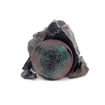 Phaistos Disc: The Unsolved Mystery, Small 9cm Alabaster, Minoan Civilization, Antikens Grekland Polyester 1 - grifon.se 