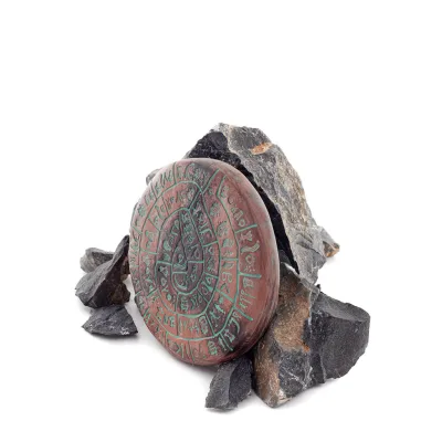 Phaistos Disc: The Unsolved Mystery, Medium 11cm Alabaster, Minoan Civilization, Antikens Grekland Polyester 3 - grifon.se 