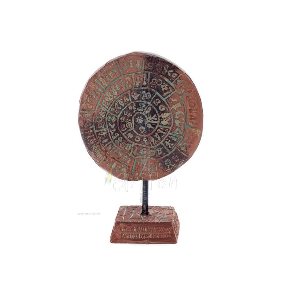 Phaistos Disc: The Unsolved Mystery, 13cm Alabaster Embossed Base, Minoan Civilization, Ancient Greece Polyester 1 - grifon.se 