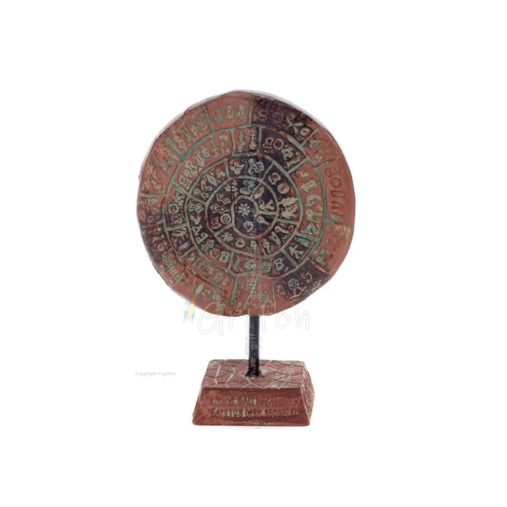 Phaistos Disc: The Unsolved Mystery, 13 cm Alabaster Embossed Base, minoisk civilisation, antikens Grekland Polyester 1 - grifon