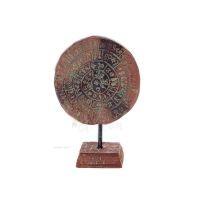 Phaistos Disc: The Unsolved Mystery, 13cm Alabaster Embossed Base, Minoan Civilization, Ancient Greece Polyester 1 - grifon.se 