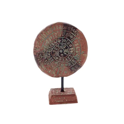 Phaistos Disc: The Unsolved Mystery, 13cm Alabaster Embossed Base, Minoan Civilization, Ancient Greece Polyester 6 - grifon.se 