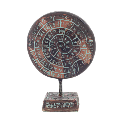 Phaistos Disc: The Unsolved Mystery, 16 cm Alabaster Embossed Base, minoisk civilisation, antikens Grekland Polyester 1 - grifon