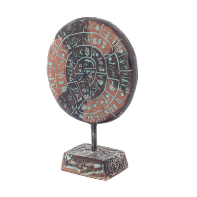 Phaistos Disc: The Unsolved Mystery, 16cm Alabaster Embossed Base, Minoan Civilization, Ancient Greece Polyester 4 - grifon.se 
