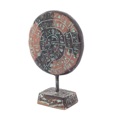 Phaistos Disc: The Unsolved Mystery, 16 cm Alabaster Embossed Base, minoisk civilisation, antikens Grekland Polyester 4 - grifon