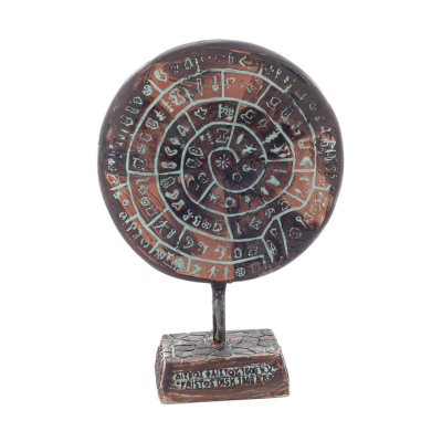 Phaistos Disc: The Unsolved Mystery, 16 cm Alabaster Embossed Base, minoisk civilisation, antikens Grekland Polyester 6 - grifon