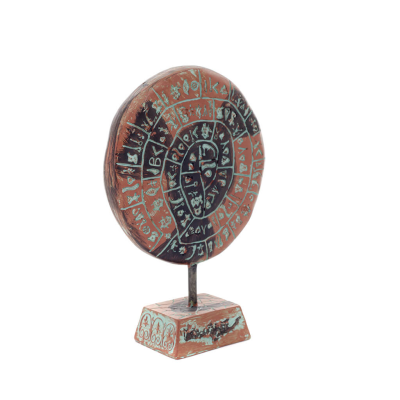 Phaistos Disc: The Unsolved Mystery, 19 cm Alabaster Embossed Base, minoisk civilisation, antikens Grekland Polyester 3 - grifon