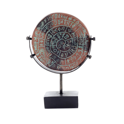 Phaistos Disc: The Unsolved Mystery, 22 cm Alabaster Marble Base, Minoan Civilization, Antika Grekland Polyester 1 - grifon.se 