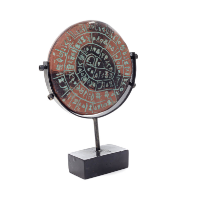 Phaistos Disc: The Unsolved Mystery, 22cm Alabaster Marble Base, Minoan Civilization, Ancient Greece Polyester 3 - grifon.se 